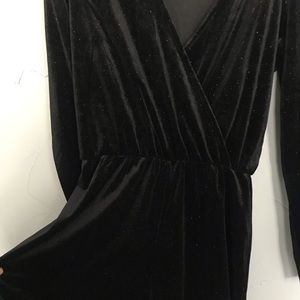 Sparkly black velvet romper